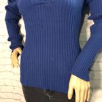Vintage Grace Royal Blue Vneck Ribbed Sweater XL Photo 4