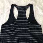 Joie  Striped Silk Racerback Tank‎ Top Scoop Neck Sleeveless Black Silver Medium Photo 8