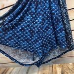 Lucky Brand LK7TF37 Blue Halter Romper Boho Geometric Print Tassel Tie Medium Photo 5