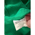 Pink Lily Womens Kelly Green 100% Cotton Oversized Button Up Shirt Top S Holiday Photo 4