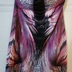 Tic Toc NWOT  Pink Multicolor Feather Sweetheart Sleeveless Dress Size Small Photo 0