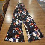ASTR  the Label Black Floral Jumpsuit Sleeveless Halter Wide Leg Jumper pants xs Photo 6