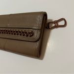 B. Makowsky leather wallet, taupe with rose gold chain accent 8”x4” Tan Photo 1