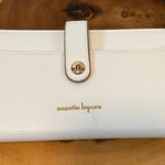 Nanette Lepore White Bifold Women's Wallet Pebbled Faux Leather Gold accents Photo 0