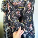 Cinq A Sept Dress Marianne Floral Silk Organza Tie Wedding Black Multi 0 NWT Photo 3