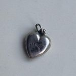 Vintage Swirl Detail Heart Charm 925 Sterling Silver Unmarked Photo 2