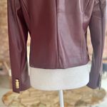 White House | Black Market WHBM Jacket NWT Faux Leather Double Breasted Windsor Wine Chic Glam Vegan Crop M Photo 9
