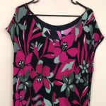 Chico's Chico’s Women’s Floral Hawaiian Tropical Print Cap Sleeve Midi Maxi Dress Photo 6