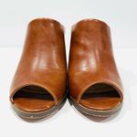 Seven 7 Cognac Brown Mexx Mules Heeled Open Toe Shoes Photo 1