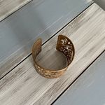 Gorgeous Cuff Bracelet Cut Out Open Metal Work Matte Brass Look Metal Gold Photo 3