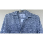 NWOT Frank & Eileen Shirt Small Eileen Linen Swallow Tail Bird AOP Print Navy Blue Photo 4