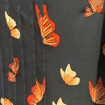 Charter Club Butterfly Pleated Button Down Sleeveless Top Blouse Navy Blue L Photo 3