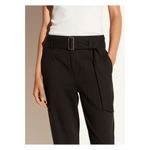 Vince NWT  Belted Linen Pant in Black Stretch Tapered Utility Trouser S Photo 2