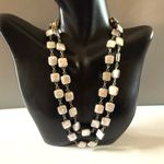 Estate Mother of Pearl Sterling Silver Designer 31 Inch Necklace Photo 0