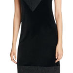 Calvin Klein  Velvet Black V Neck Dress with Lace Trim Size 2‎ NWT $129 Photo 0