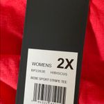 Bebe NWT  Sport Striped Tee In Hibisus Soft Photo 5