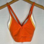 Gigo Active Brazil halter sports bra in orange white and yellow size S small NWT Photo 5