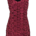 Wow Couture  Womens Geometric Embellished Mini‎ Dress Burgundy Red Large Photo 0