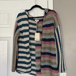 Elan  Nara Crochet Blue Pink Multicolor Sweater Cardigan NWT Photo 2