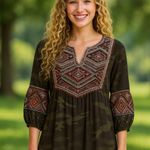 Johnny Was heavily emboldened Molly Jo Paris Silk Camo Dress Photo 4