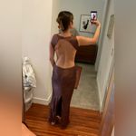 Meshki  Satin Cutout Dress in Mocha Photo 6