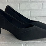 French Connection Kitten Heels Womens 7.5 Black Pointed Closed Toe Solid Knit Photo 0