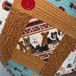 Handmade Patchwork Dog Print Purse Tote and Pouch Rare Puppy Pet Lover Shoulder Blue Photo 7