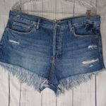 We The Free  Blue Jean Shorts Distressed Frayed Hem Photo 0