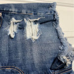 American Eagle NEW Outfitters Blue Distressed Ripped Jean Shorts Size 0 Photo 1