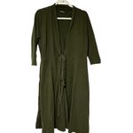 Eshakti  Green Shawl Collar Cotton Jersey Wrap Dress Size Large Photo 1