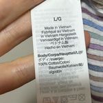 Madewell Chronicle Oversized Shirt in Rainbow Stripe Size Large Blue Purple Photo 5