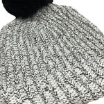 Love Your Melon Smiley Black Knit Beanie w/ Removable Puff Unisex Photo 4