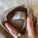 Dress Forum  Beige Mockneck Stretchy Ribbed T-Shirt XS-Medium Photo 3