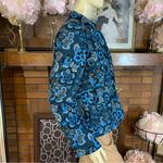 JONI B BLUE FLORAL PRINT JACQUARD BUTTON FRONT BLAZER (S) Photo 3