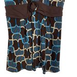 Studio 1940 XL Retro Belted Top Brown Blue V-Neck 2000s Y2K-Era Mod Style Photo 2