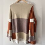 Miss Sparkling Oversized Cozy Colorblock Open Cardigan Brown Size M Photo 3