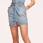 Ramy Brook  Hedi Denim Mini Dress Button-Front Light Wash Y2K 90s Brittney Photo 0