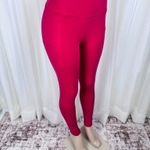 Zenana New Women's Wide Waistband Full Length Leggings With Pockets Red Large Photo 3