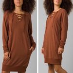 prAna  Cozy Up Hemp Blend Long Sleeve Sweater Dress Size Small Relaxed Fit Orange Photo 1