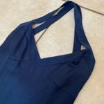 Christian Dior Boutuque Paris Vintage Navy Blue Chevron Criss Cross Dress Photo 6