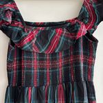 Vineyard Vines Apres Tartan Ruffle Midi, Green/Red Gingham, Size Small, Holiday Photo 12