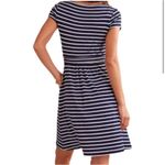 Boden Amelie Jersey Navy Blue White‎ Striped Short Sleeve Stretch Dress Size 6R Photo 1