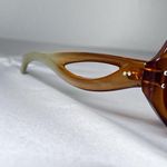Iconic Vintage 70s Ted Lapidus France Brown & Gold Oversized Women's Sunglasses Photo 5