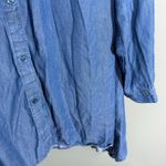 Zac & Rachel Blue Chambray Denim Tunic Button Up Shirt Photo 2