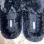 Aerie Black Faux Fur Slide Slippers, Size 6 Photo 2