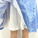 Hutch Anthropologie Blue Floral Lace V-Neck Fit & Flare Dress Photo 4