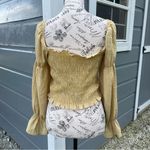 Urban Outfitters Yellow Gingham Smocked Blouse Photo 1