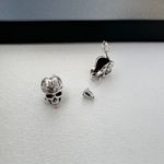 Sheep Skull Stud Earrings for Men Women,Streetwear Punk Hip Hop Unisex Style Silver Photo 3