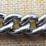 Henri Brendel Silver Tone Cable Chain Bracelet Black Elastic Back One Size Photo 3