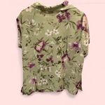 Emma James Vintage 90s-Y2K cute mint green floral blouse short sleeve button front flowy Photo 2